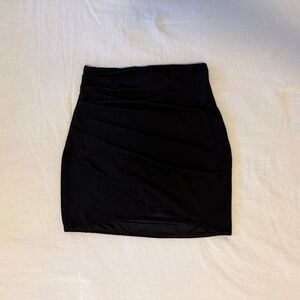 Dynamite Ruched Asymetric Mini Skirt